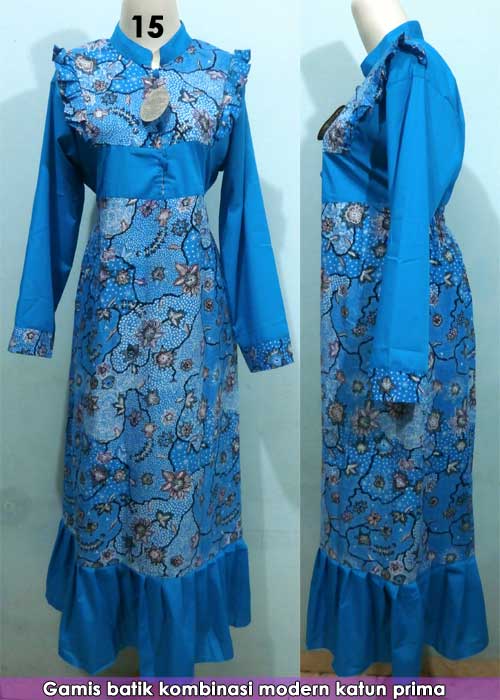 Gamis batik kombinasi modern | Grosir batik pekalongan termurah, baju ...